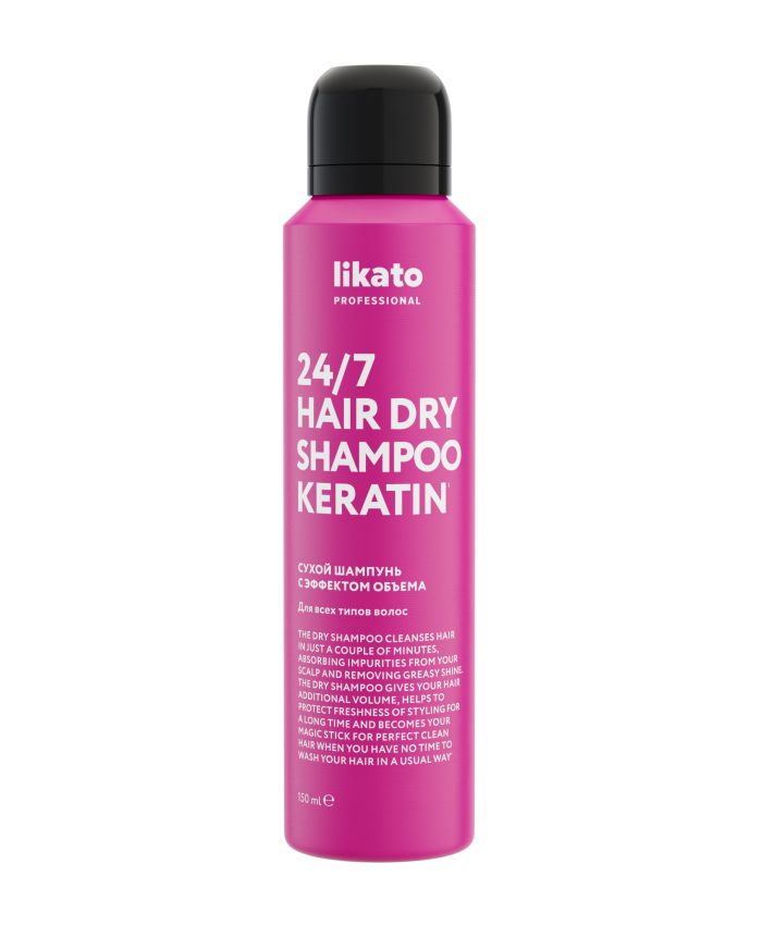 Likato 24/7 Hair Dry Shampoo Keratin Сухой Bütün saç tipləri üçün həcm effektli quru şampun 150 ml