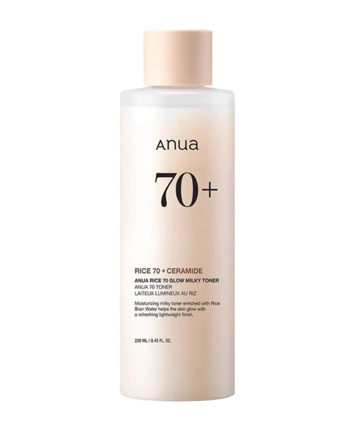 Anua Rice 70 Glow Milky Toner Dəri parlaqlığı üçün düyü tərkibli südlü toner 250 ml