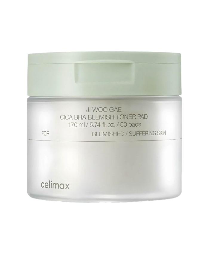 Celimax Ji Woo Gae Cica BHA Blemish Toner Pad Problemli dəri üçün pilinq pedləri 60 əd