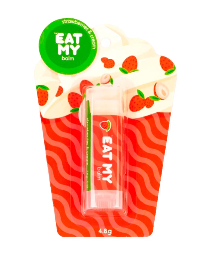 Eat My Balm Dodaq Balzamı Yabanı çiyələk və krem