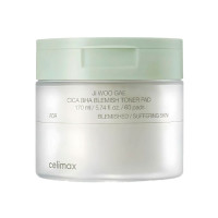 Celimax Ji Woo Gae Cica BHA Blemish Toner Pad Успокаивающие тонер-пэды с экстрактом центеллы азиатской 60 шт