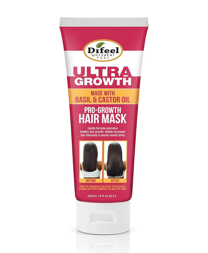 Difeel Ultra Growth Basil and Castor Oil Saç üçün maska 236 ml