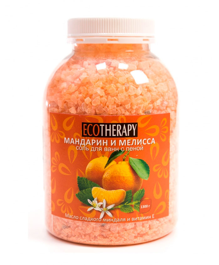 Ecotherapy Соль для ванны с пеной мандарин и мелисса 1300 гр