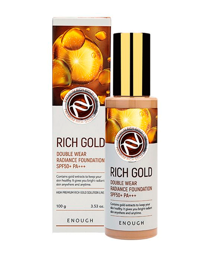 Enough Rich Gold Double Wear Radiance Foundation SPF50+ PA+++ Qızıl Tərkibli Tonal Krem 21