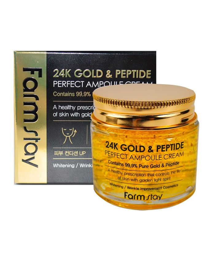 FarmStay 24K Gold & Peptide Perfect Ampoule Cream Ампульный Крем с Золотом и Пептидами