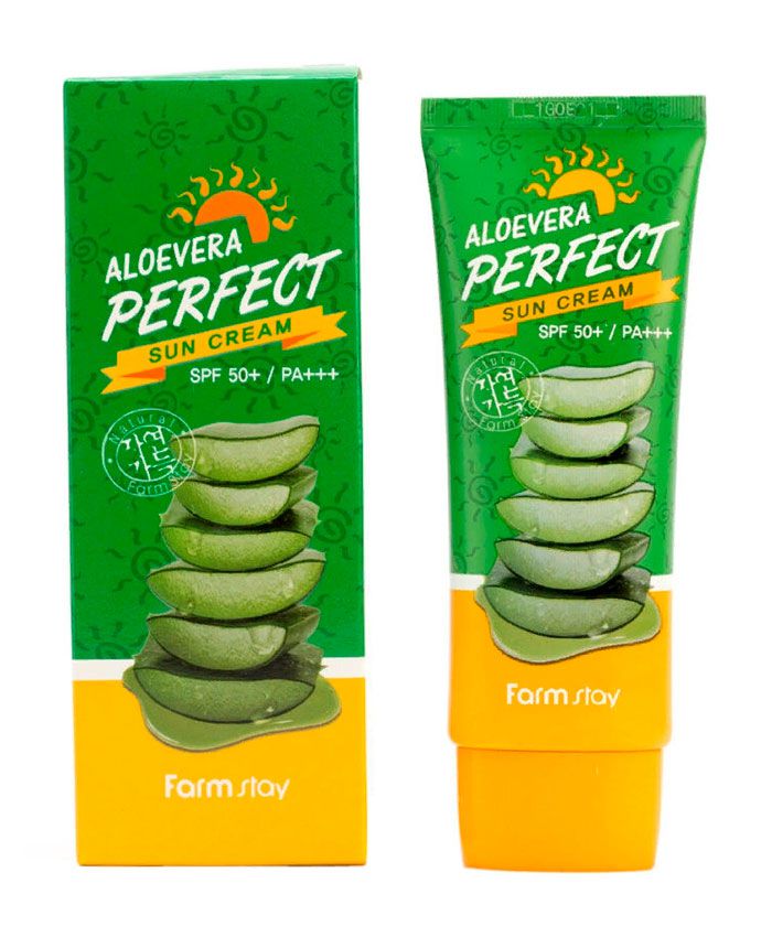 FarmStay Aloevera Perfect Sun Cream SPF 50+/PA+++ Солнцезащитный крем