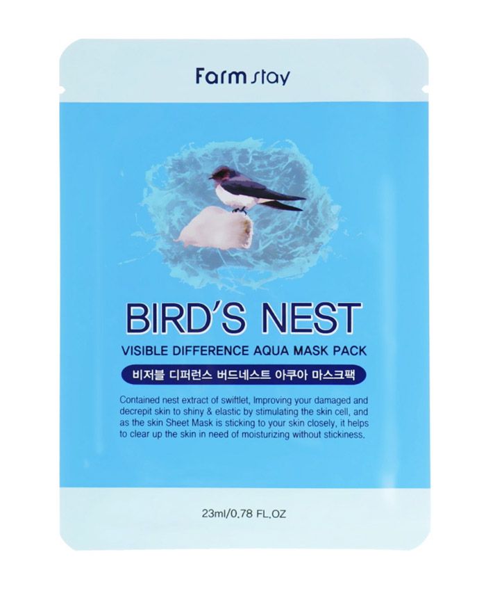 FarmStay Visible Difference Mask Sheet Bird's Nest Тканевая маска для лица с экстрактом ласточкиного гнезда 