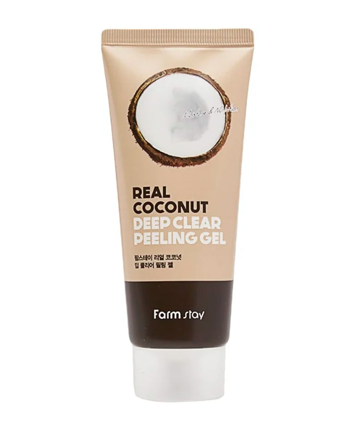 FarmStay Deep Clear Peeling Gel Real Coconut Üz üçün Kokos Ekstraktı ilə Pilinq Gel