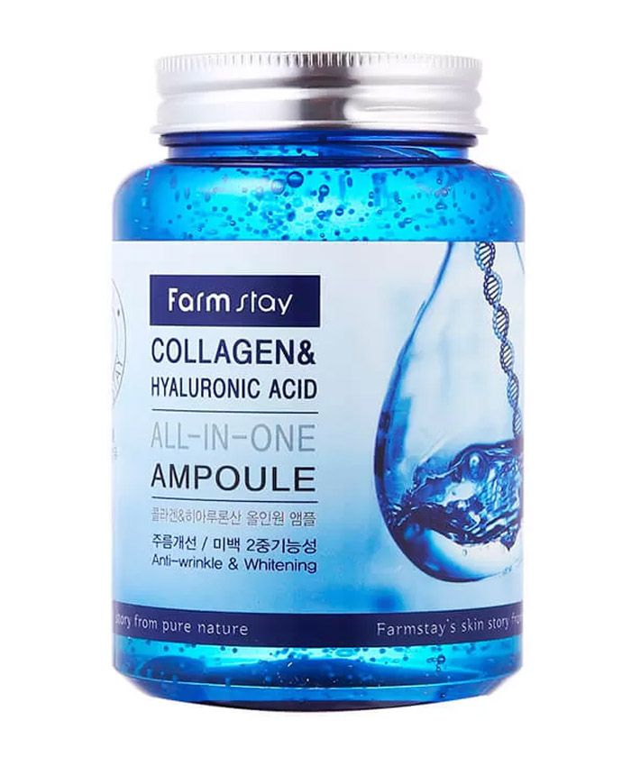 FarmStay Collagen & Hyaluronic Acid All-in-One Ampoule Kollagen və Hialuron Turşusu ilə Ampula Serumu