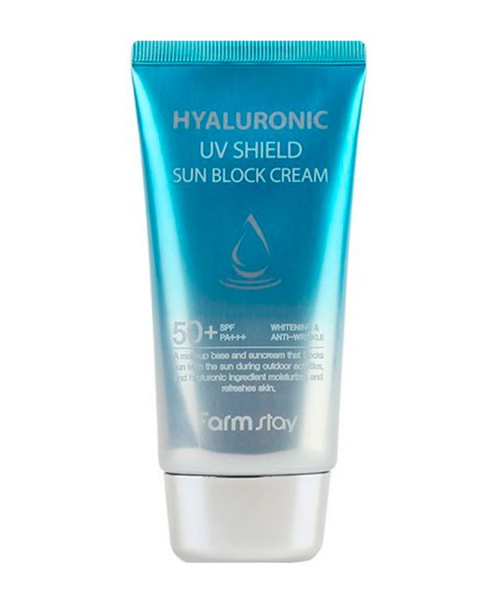 FarmStay Hyaluronic UV Shield Sun Block Cream SPF50+ PA+++ Hialuron və Nəmləndirici Effekti ilə Günəşdən Qoruyucu Krem
