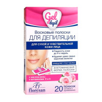 Floresan Восковые полоски для сухой и чувствительной кожи лица 20 шт