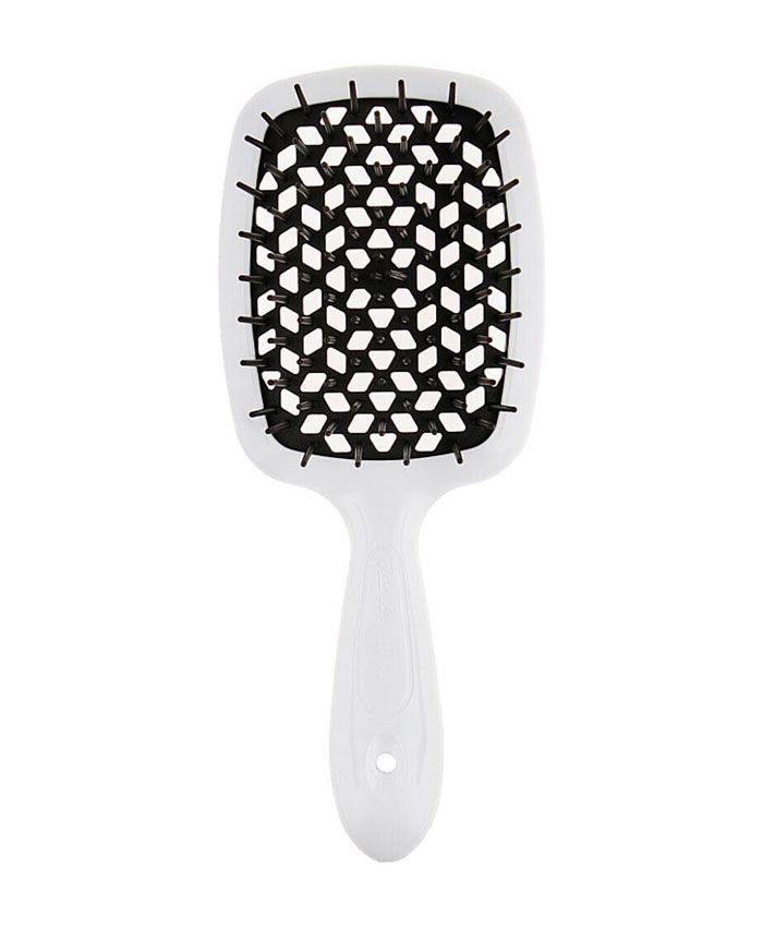  Janeke Superbrush Rectangular Hairbrush Saç üçün Daraq White Black
