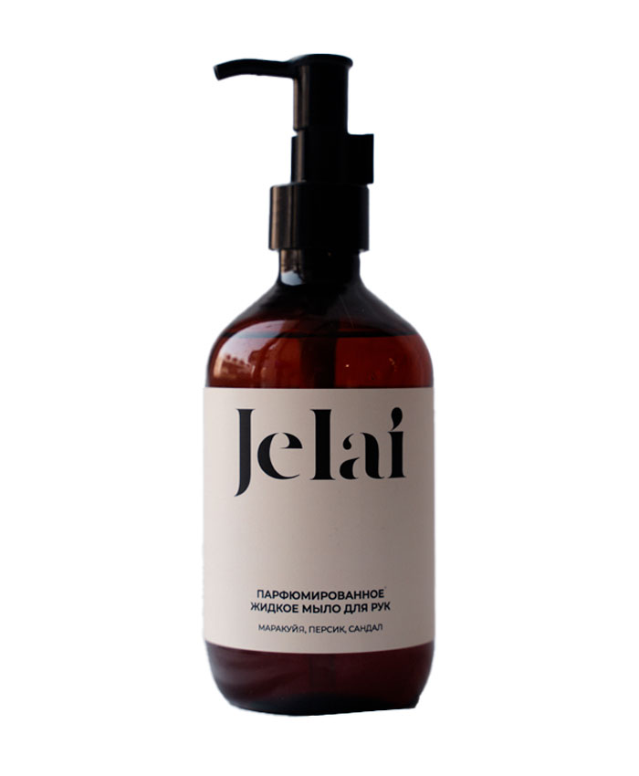 Jelai Əl üçün parfümlu maye sabun Ehtiras meyvəsi, şaftalı, səndəl ağacı 300 ml