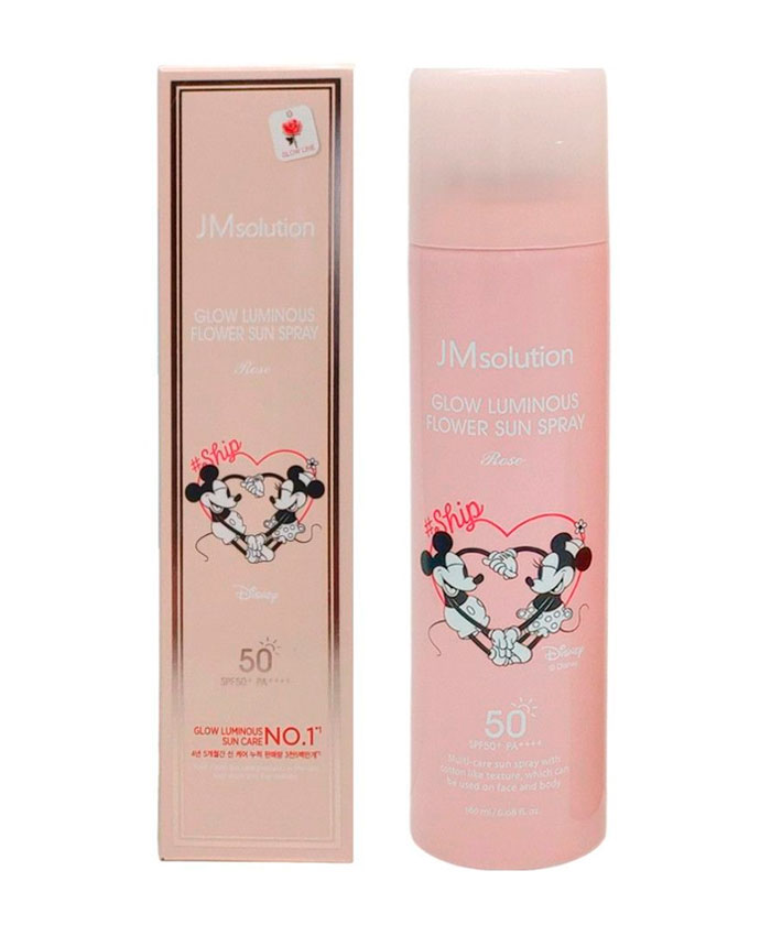 JMsolution Glow Luminous Flower Sun Spray Favourite Couple SPF50+ PA++++ Омолаживающий солнцезащитный спрей с розой 180 мл