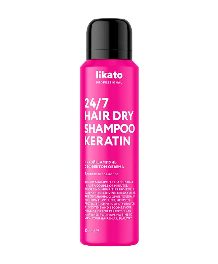 Likato 24/7 Hair Dry Shampoo Keratin Сухой Bütün saç tipləri üçün həcm effektli quru şampun 150 ml