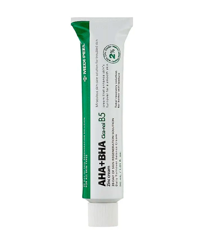 Medi-Peel AHA BHA Zinc Cica-Nol B5 Cream Обновляющий крем с цинком и центеллой 30 мл