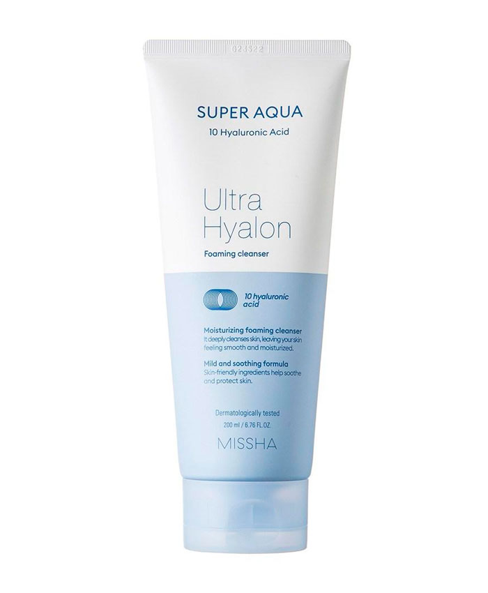 Missha Super Aqua Ultra Hyalron Cleansing Foam Hialuron Turşusu ilə Nəmləndirici Köpük