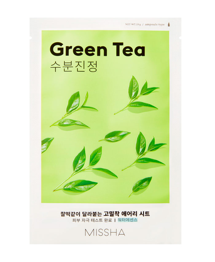 Missha Airy Fit Sheet Mask Green Tea Тканевая маска для лица с зеленым чаем