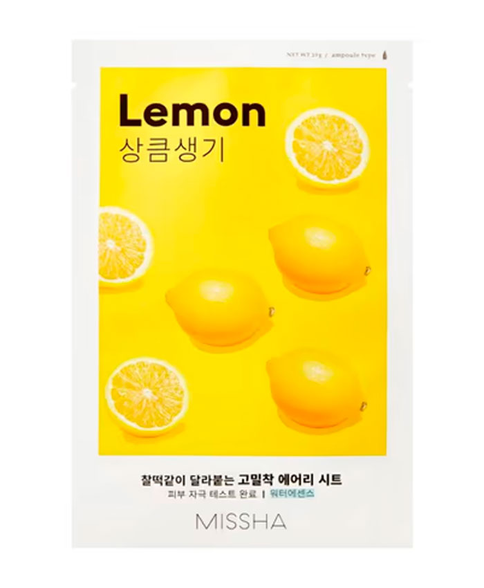Missha Airy Fit Sheet Mask Lemon Тканевая маска для лица с лимоном