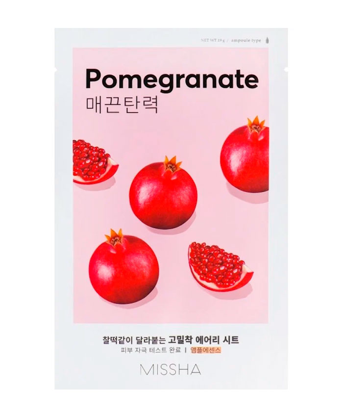 Missha Airy Fit Sheet Mask Pomegranate Üz üçün canlandırıcı maska
