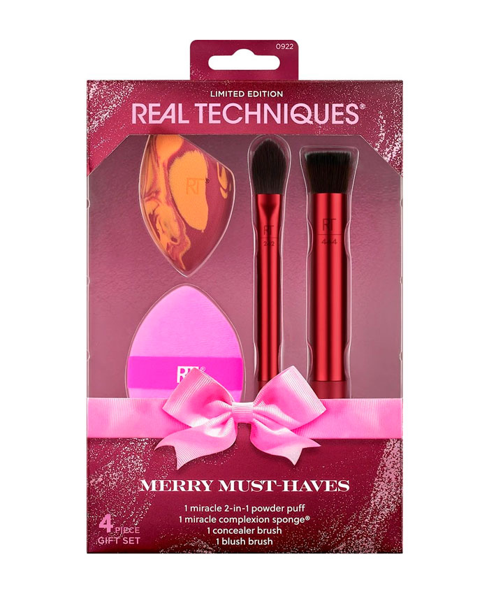 Real Techniques Merry Must Have Set Набор кистей и спонжей для макияжа