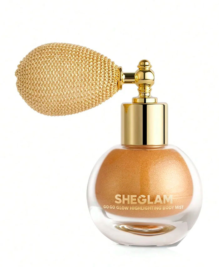 Sheglam Go Go Glow Highlighting Body Mist Üz üçün Xaylayter Gilded Glow