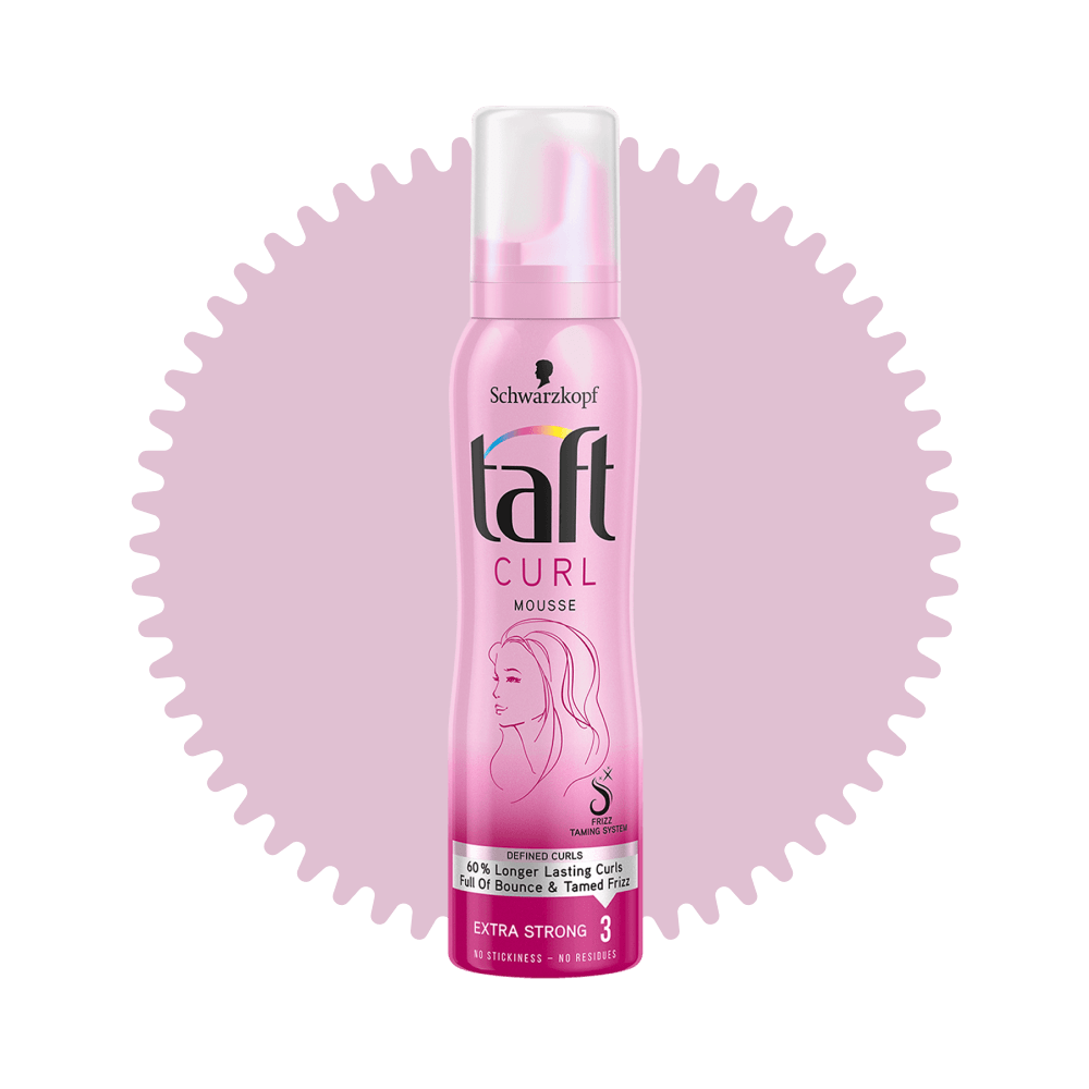 Schwarzkopf Taft Curl Mousse saç üslubu üçün muss